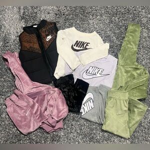 Nike Pink, Green, and Black Apparel Set